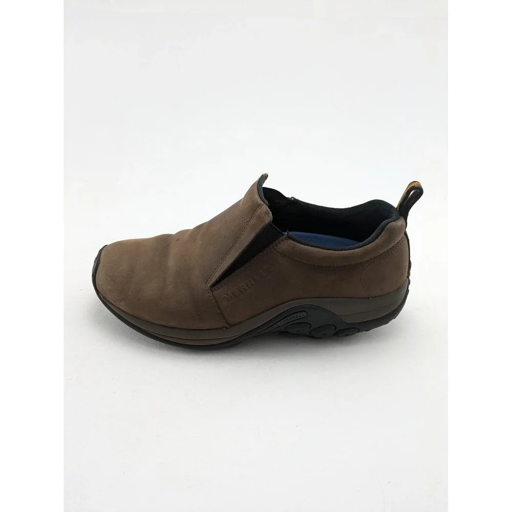 Mens Merrell Jungle Moc Brown Leather Slip-On Loafers Shoes J63839W Size 9.5